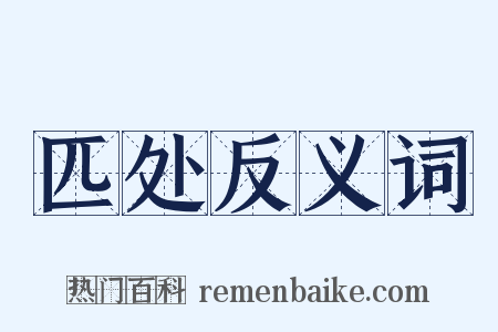 匹处反义词是什么意思的图片